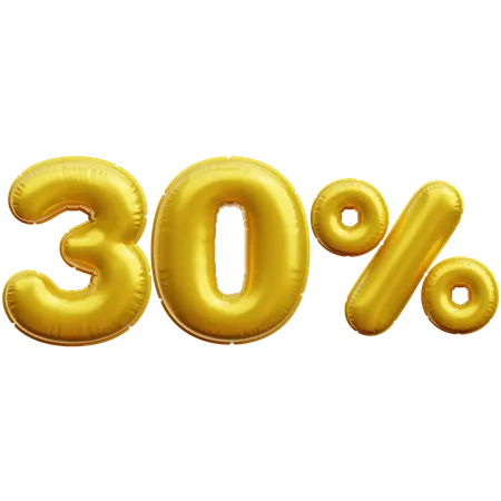 30 Percent  3D Icon