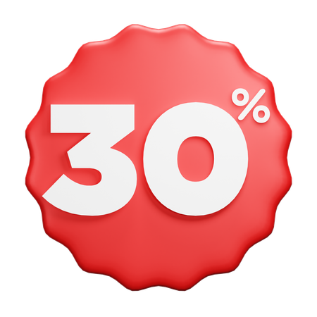 30 percent  3D Icon