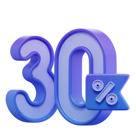 30 Percent  3D Icon