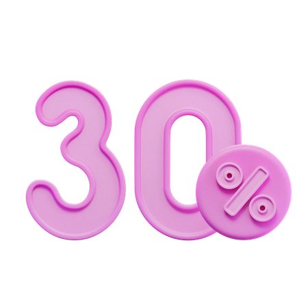 30 Percent  3D Icon