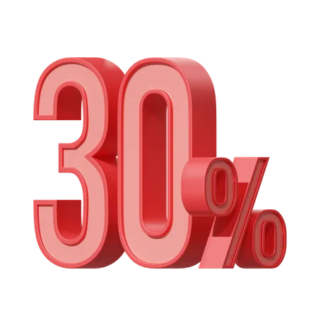 30 Percent  3D Icon