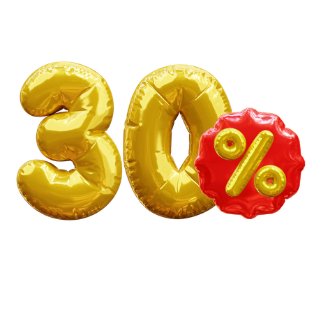 30 percent  3D Icon