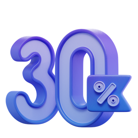 30 Percent  3D Icon