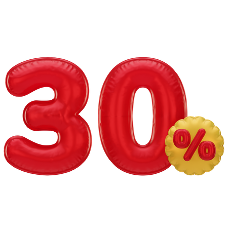 30 Percent Discount  3D Icon