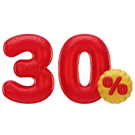 30 Percent Discount  3D Icon