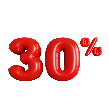 30 Percent Discount  3D Icon