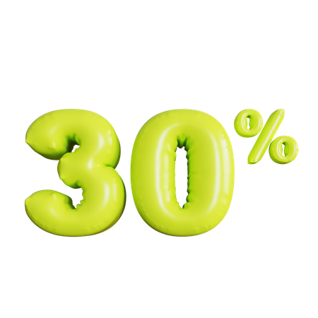 30 Percent Discount  3D Icon