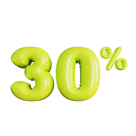 30 Percent Discount  3D Icon