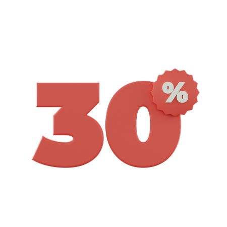 30 Percent Discount  3D Icon