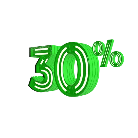 30 Percent Discount  3D Icon