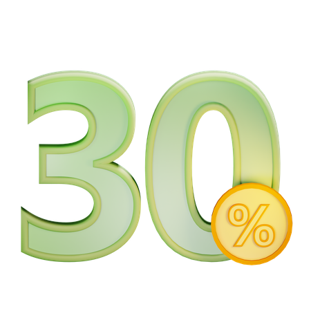 30 Percent Discount  3D Icon