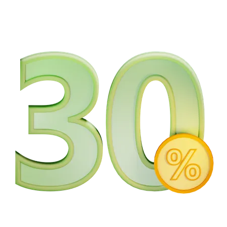 30 Percent Discount  3D Icon