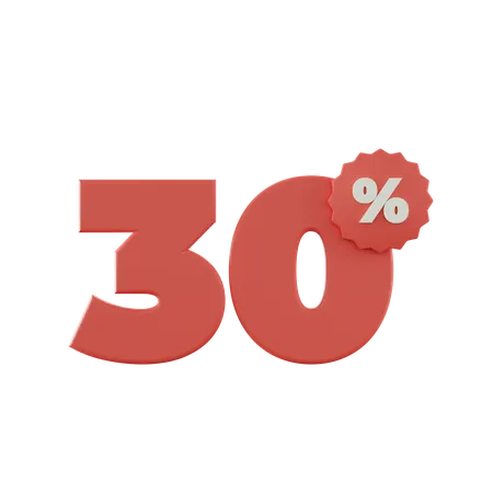 30 Percent Discount  3D Icon