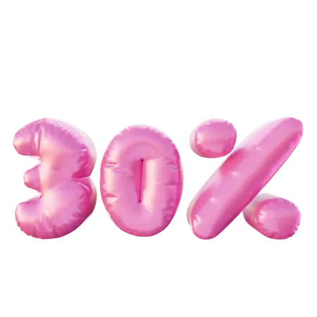 30 Percent Discount Balloon  3D Illustration