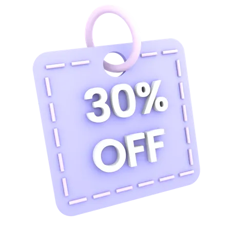 30 Percent Discount Tag  3D Icon