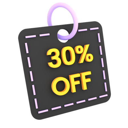 30 Percent Discount Tag  3D Icon