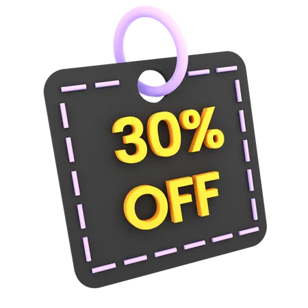 30 Percent Discount Tag  3D Icon