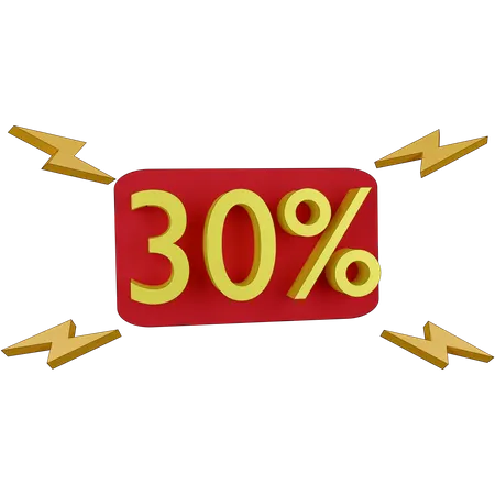 30 Percent Discount Tag  3D Illustration