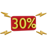 30 percent discount tag 3d