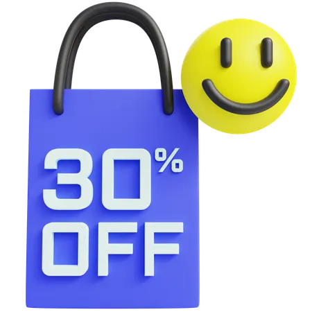 3 D 30 Percent Off With Isolated Background 3D Icon