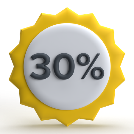 30 Percent Off  3D Icon