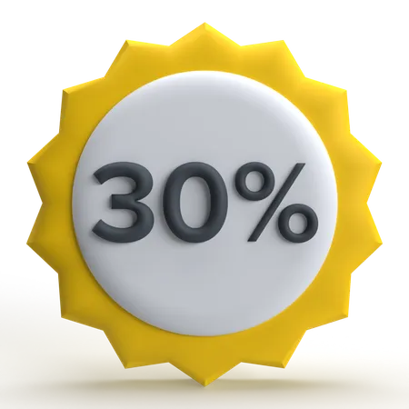 30 Percent Off  3D Icon