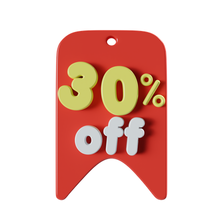 30 Percent Off  3D Icon