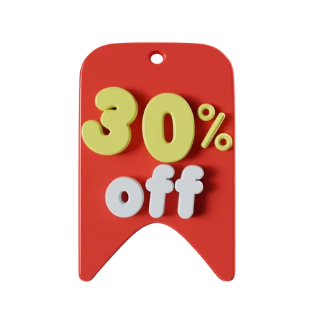 30 Percent Off  3D Icon