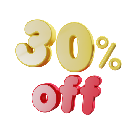 30 Percent Off  3D Icon