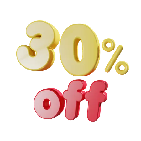 30 Percent Off  3D Icon