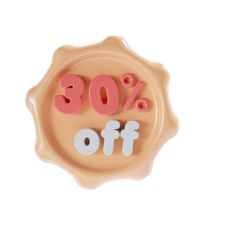 30 Percent Off  3D Icon