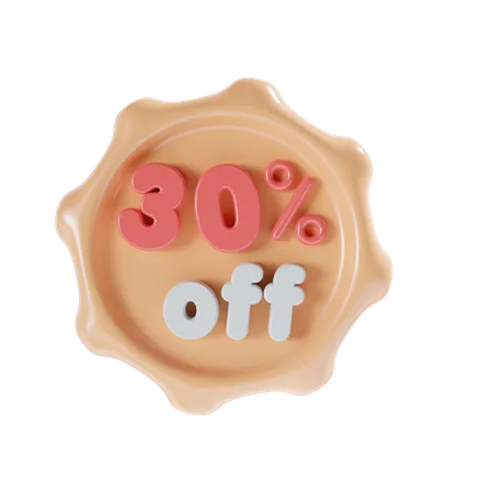 30 Percent Off  3D Icon