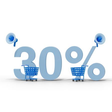 30 Percent Off  3D Illustration