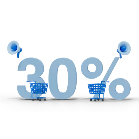 30 Percent Off  3D Illustration