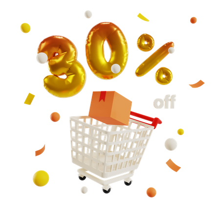 30 Percent Off  3D Illustration