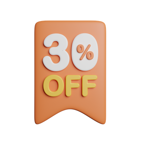 30 Percent Off Badge  3D Icon