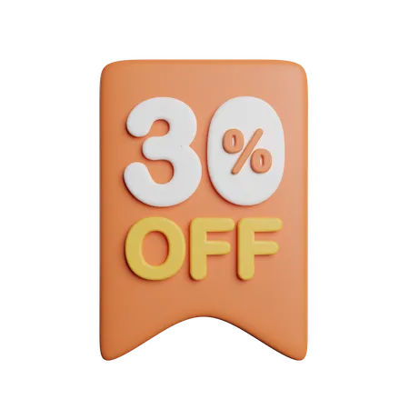 30 Percent Off Badge  3D Icon