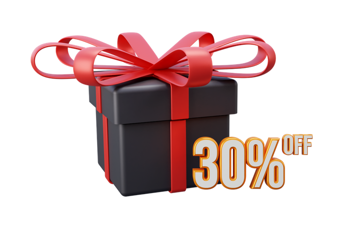 30 Percent Off Gift  3D Icon
