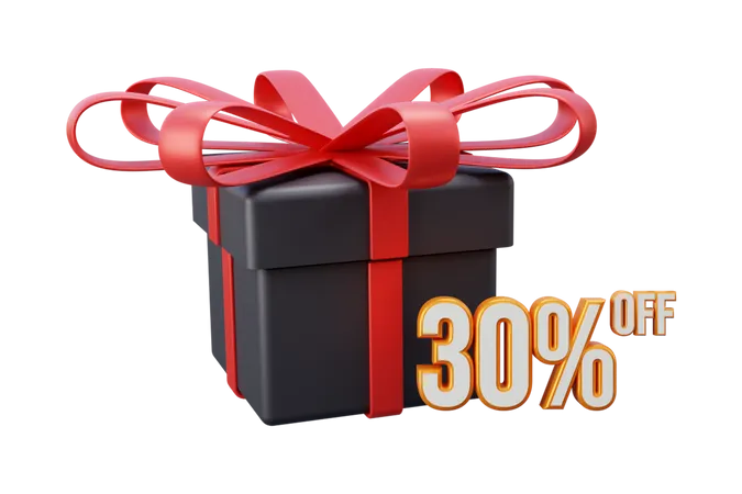 30 Percent Off Gift  3D Icon