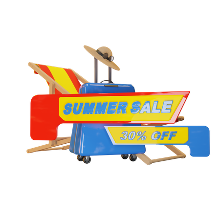 30 Percent off Summer Sale  3D Illustration