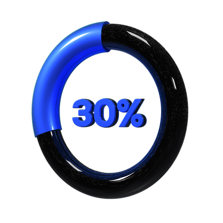 30 Percent Pie Chart  3D Icon