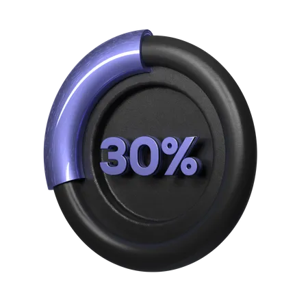 30 Percent Pie Chart  3D Illustration