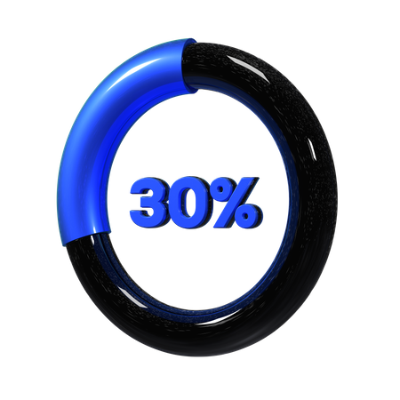 30 Percent Pie Chart  3D Illustration