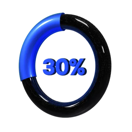 30 Percent Pie Chart  3D Illustration