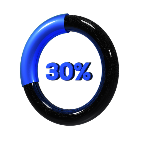 30 Percent Pie Chart  3D Illustration