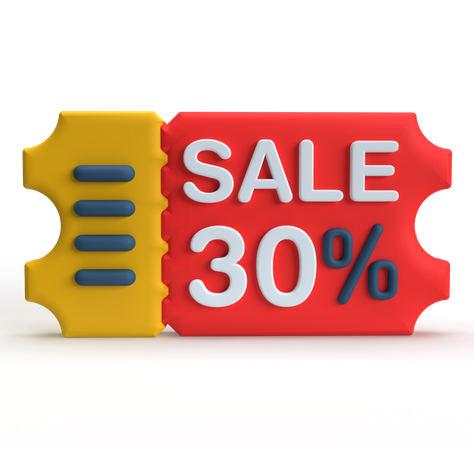 30 percent sale  3D Icon