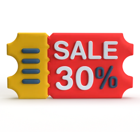 30 percent sale  3D Icon