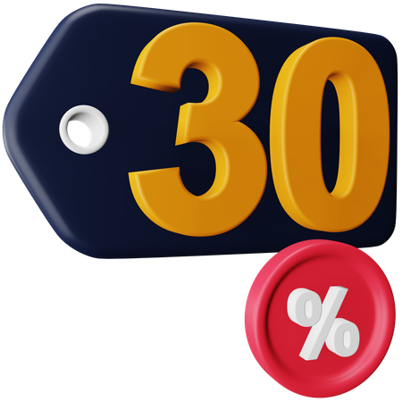 30 Percent Sale Tag  3D Icon