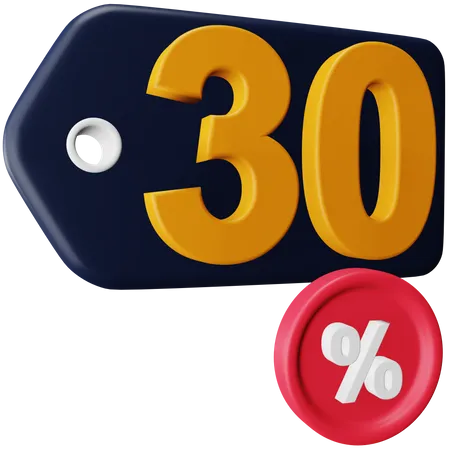 30 Percent Sale Tag  3D Icon