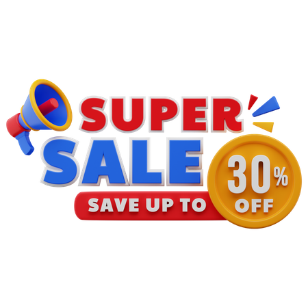 30 Percent Super Sale  3D Sticker